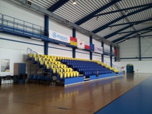 Bleachers in main hall of venue